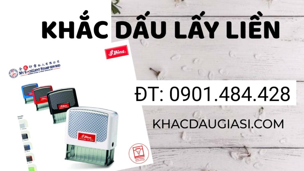 làm con dấu lấy liền giao hàng tận nơi, xuất hóa đơn VAT 10%