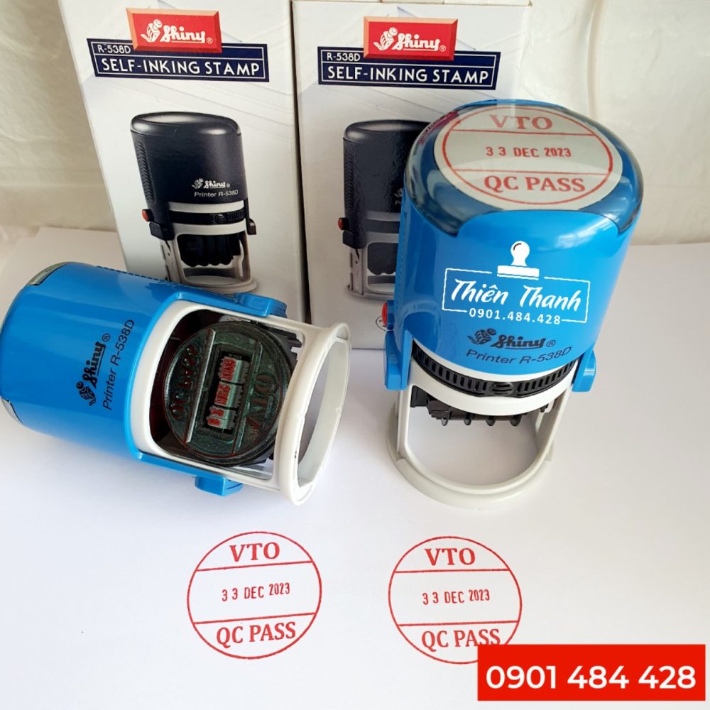 Khắc con dấu QC PASS dịch vụ làm con dấu giá rẻ giao hàng tận nơi, Xuất HD VAT 10%, Khắc Dấu Thiên Thanh Chuyên Sản Xuất Phân Phối Các Loại Con Dấu